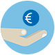 icono mano y una moneda