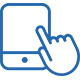 icono de una tablet y una mano
