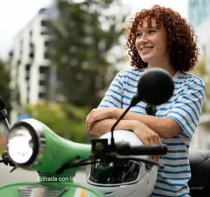 chica joven en moto