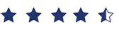 5 estrellas de las que 4 y media están rellenas